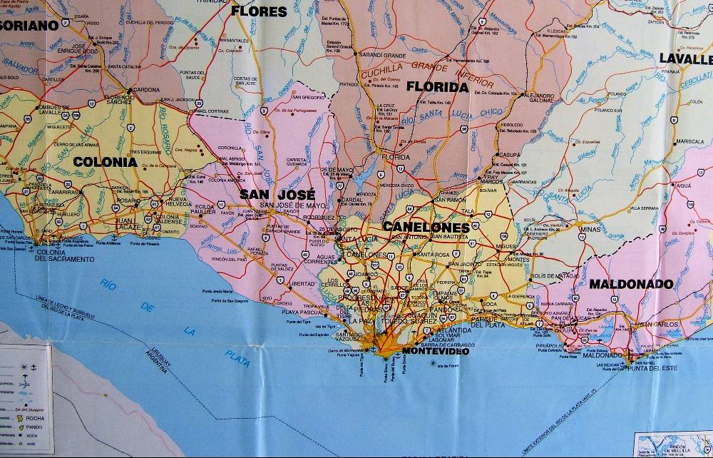 a map of uruguay. How were the locals making